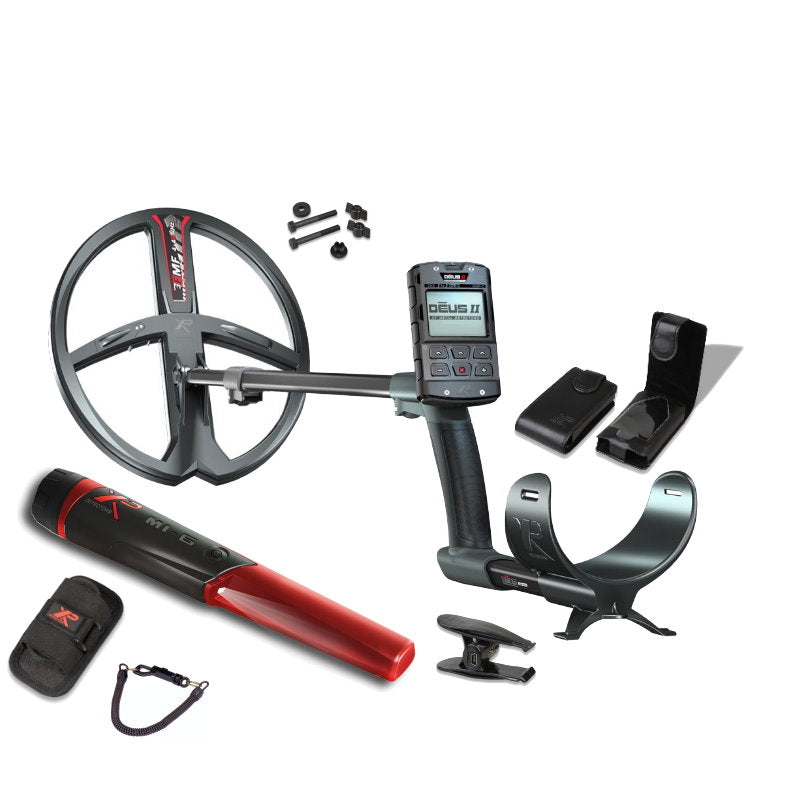 Metalldetektor XP DEUS II mit MI-6 Pinpointer mit 34cm Spule